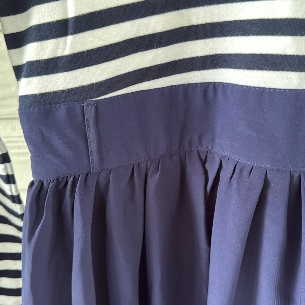 Modcloth Black and Blue Striped Long Sleeve Dress - Picture 2 of 11